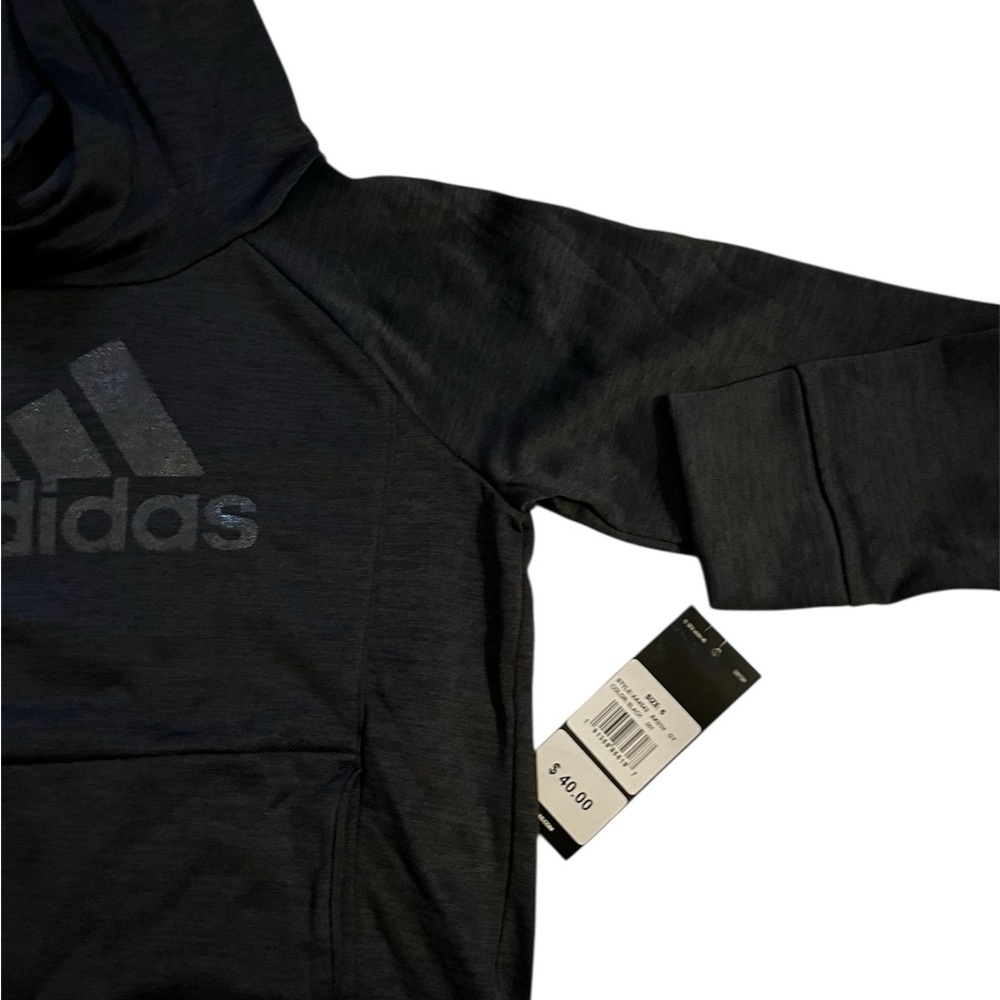 Adidas Black Hoodie with Silver Logo NWT - Picture 2 of 9